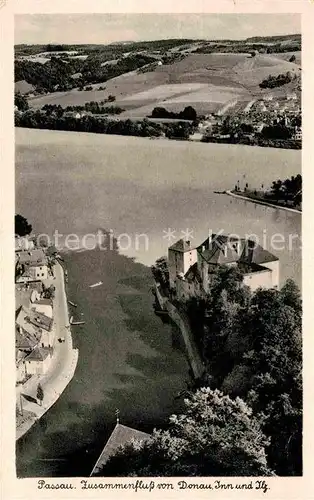 AK / Ansichtskarte Passau Zsammenfluss Donau Inn Ilz Kat. Passau