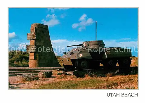 AK / Ansichtskarte Sainte Marie du Mont Manche Utah Beach Monument general Leclerc Kat. Sainte Marie du Mont