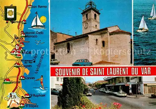 AK / Ansichtskarte Saint Laurent du Var Teilansichten Segelboot  Kat. Saint Laurent du Var