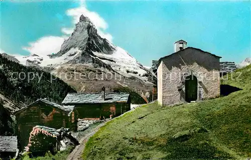 AK / Ansichtskarte Findelen VS Bergdorf mit Blick zum Matterhorn Walliser Alpen Kat. Findeln Findelen