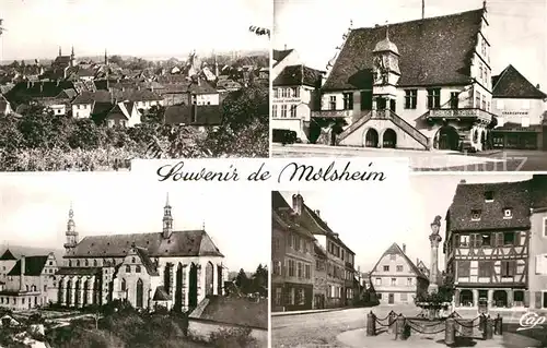 AK / Ansichtskarte Molsheim Gesamtansicht Kirche Brunnen Rathaus Kat. Molsheim