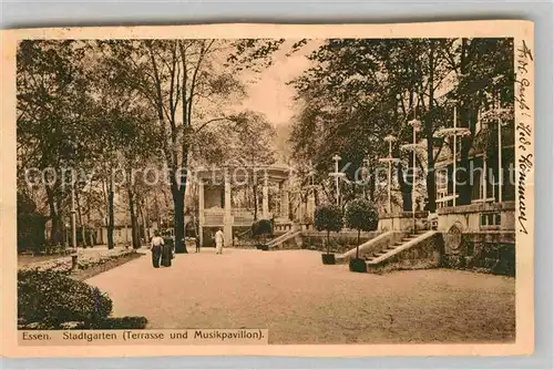 AK / Ansichtskarte Essen Ruhr Stadtgarten Terrasse Musikpavillon  Kat. Essen