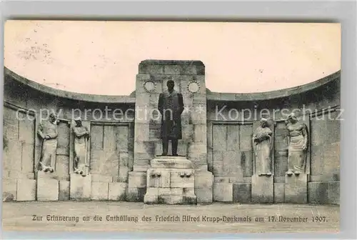 AK / Ansichtskarte Essen Ruhr Enthuellung Friedrich Alfred Krupp Denkmal 17. November 1907 Kat. Essen