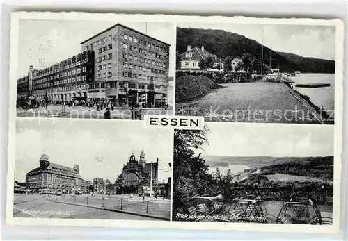 AK / Ansichtskarte Essen Ruhr Postamt Baldeneysee Bahnhof Handelshof Heimliche Liebe Kat. Essen