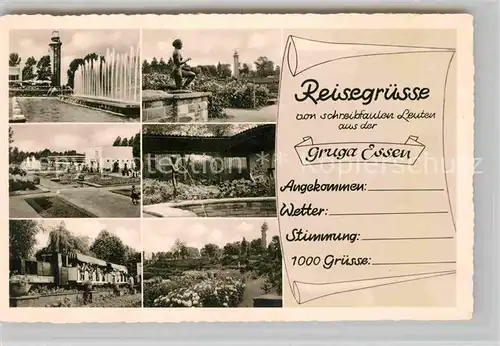 AK / Ansichtskarte Essen Ruhr Gruga Park Eisenbahn Wasserfontaene Denkmaeler Kat. Essen