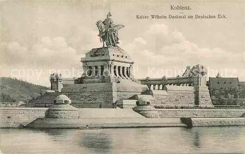 AK / Ansichtskarte Koblenz Rhein Kaiser Wilhelm Denkmal am Deutschen Eck Kat. Koblenz