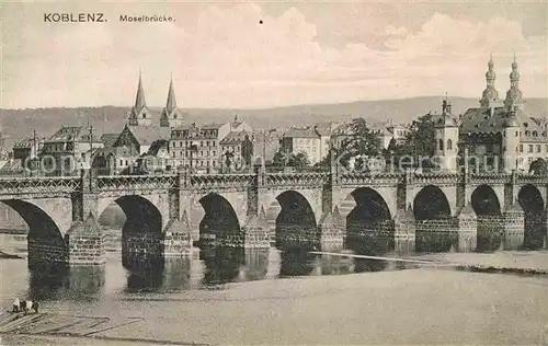 AK / Ansichtskarte Koblenz Rhein mit Moselbruecke Kat. Koblenz