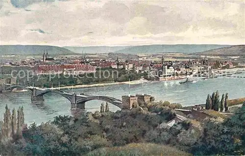AK / Ansichtskarte Koblenz Rhein Panorama mit Rheinbruecke Kat. Koblenz