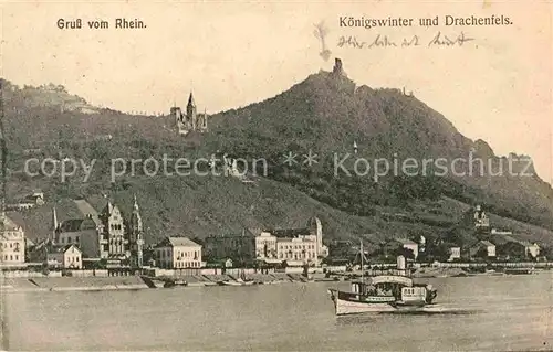 AK / Ansichtskarte Koenigswinter Rhein mit Drachenfels