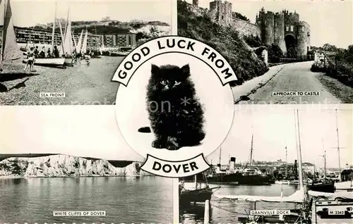 AK / Ansichtskarte Dover Kent Sea Front Castle Granville Dock White Cliffs Black Cat