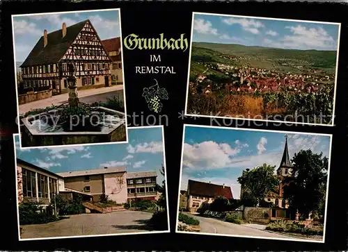 AK / Ansichtskarte Grunbach Remshalden Fachwerkhaus Kirche Gesamtansicht  Kat. Remshalden