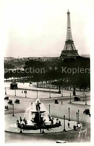 AK / Ansichtskarte Paris Place de la Concorde et Tour Eiffel Kat. Paris