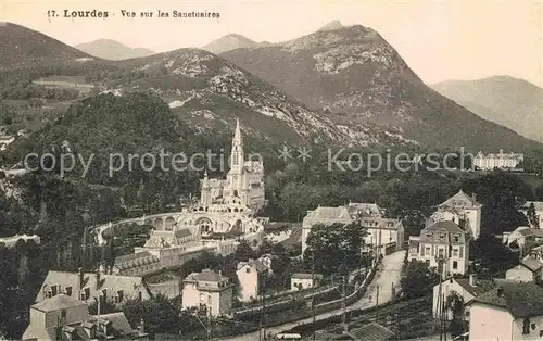 AK / Ansichtskarte Lourdes Hautes Pyrenees Sanatuaires Fliegeraufnahme Kat. Lourdes