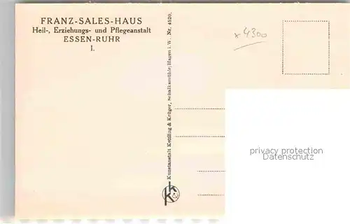 AK / Ansichtskarte Essen Ruhr Franz Sales Haus Kat. Essen