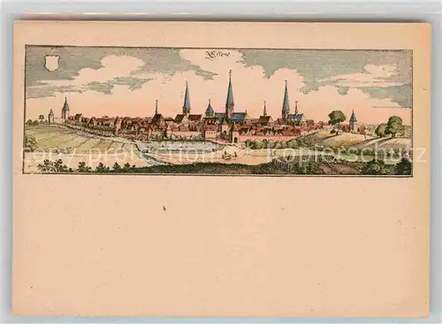 AK / Ansichtskarte Essen Ruhr Panorama Kupferstich Braun von Hagenberg Kat. Essen