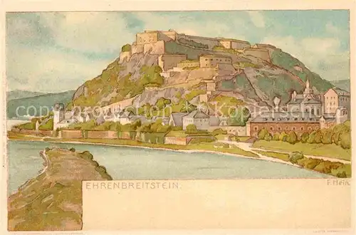 AK / Ansichtskarte Ehrenbreitstein Burg Kuenstlerkarte Hein Kat. Koblenz