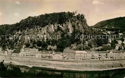 AK / Ansichtskarte Decin Boehmen Labske nabrezi s Pastyrskou stenou Kat. Decin