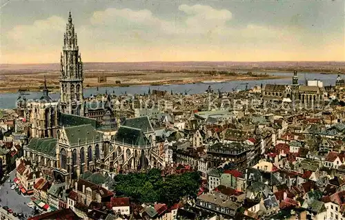 AK / Ansichtskarte Antwerpen Anvers Algemeen zicht met de Hoofdkerk Panorama Kathedrale Kat. 