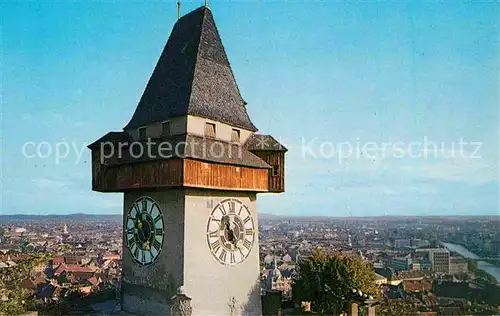 AK / Ansichtskarte Graz Steiermark Uhrturm Blick auf die Stadt Kat. Graz