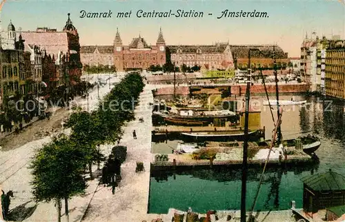 AK / Ansichtskarte Amsterdam Niederlande Damrak met Centraal Station Wilhelmina Gasthuis Kat. Amsterdam