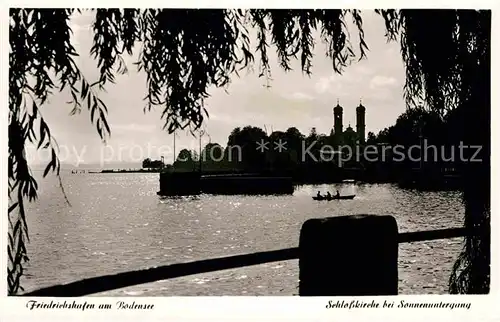 AK / Ansichtskarte Friedrichshafen Bodensee Schlosskirche bei Sonnenuntergang Kat. Friedrichshafen