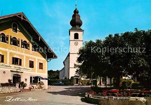 AK / Ansichtskarte Zell Moos Kirche Platz  Kat. Mondsee Hausruckviertel