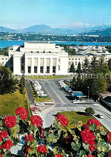 AK / Ansichtskarte Geneve GE Palais des Nations Lac Leman et le Mont Blanc Kat. Geneve