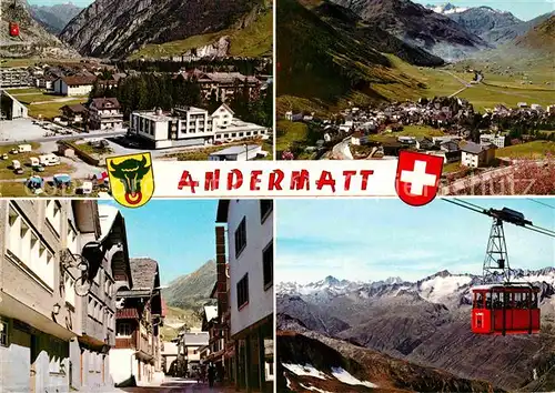 AK / Ansichtskarte Andermatt Fliegeraufnahmen Seilbahn Ortspartie Kat. Andermatt