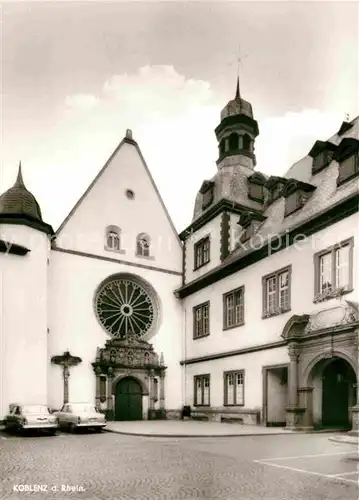 AK / Ansichtskarte Koblenz Rhein Jesuitenkirche mit Stadthaus Kat. Koblenz