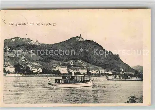 AK / Ansichtskarte Koenigswinter Rhein mit Siebengebirge