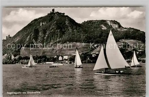 AK / Ansichtskarte Drachenfels Segelregatta am Drachenfels Kat. Koenigswinter