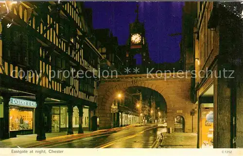 AK / Ansichtskarte Chester Cheshire Eastgate at night