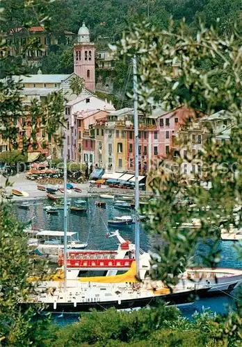 AK / Ansichtskarte Portofino Liguria Scorcio panoramico Porto Hafen Segelyacht Kat. Portofino