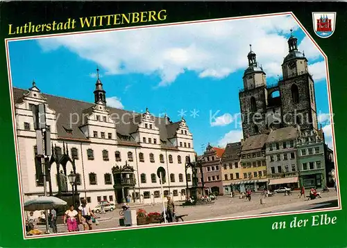 AK / Ansichtskarte Wittenberg Lutherstadt Rathaus mit Stadtkirche Kat. Wittenberg