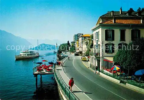 AK / Ansichtskarte Tremezzo Lago di Como Uferstrasse Comersee Dampfer Kat. 