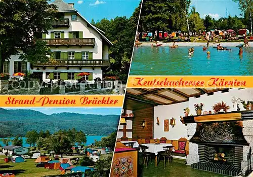 AK / Ansichtskarte Keutschach See Strand Pension Br?ckler Kat. Keutschach am See