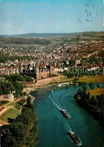 AK / Ansichtskarte Aschaffenburg Main Fliegeraufnahme mit Pompejanum und Schloss Kat. Aschaffenburg