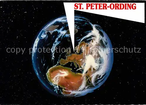 AK / Ansichtskarte St Peter Ording Blick aus dem Weltraum Kat. Sankt Peter Ording