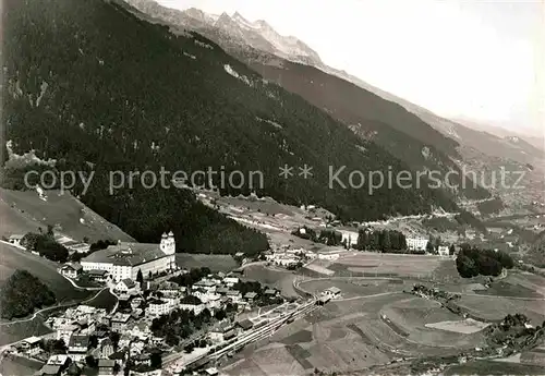 AK / Ansichtskarte Disentis GR Fliegeraufnahme mit Kloster Kat. Disentis