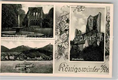 AK / Ansichtskarte Koenigswinter Rhein Klosterruine Heisterbach Drachenfels Panorama