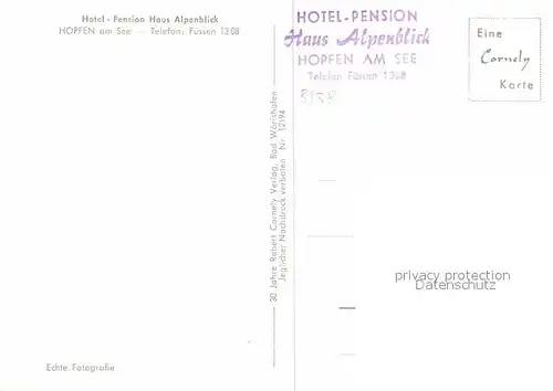 AK / Ansichtskarte Hopfen See Hotel Pension Haus Alpenblick Kat. Fuessen