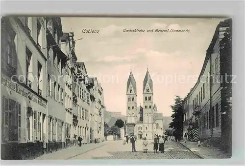 AK / Ansichtskarte Coblenz Koblenz Castorkirche Generalcommando Kat. Koblenz Rhein