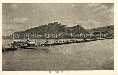 AK / Ansichtskarte Ehrenbreitstein Festung Rhein Schiffsbruecke Kat. Koblenz