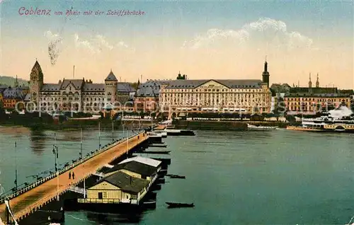 AK / Ansichtskarte Koblenz Rhein Schiffsbruecke Kat. Koblenz