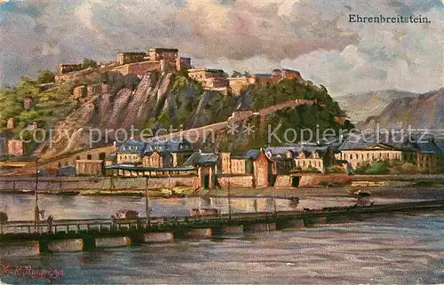 AK / Ansichtskarte Ehrenbreitstein Festung Schiffsbruecke Kat. Koblenz