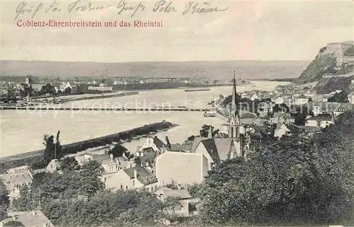 AK / Ansichtskarte Ehrenbreitstein Blick ins Rheintal Kat. Koblenz