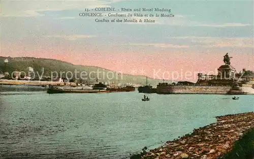 AK / Ansichtskarte Koblenz Rhein Rhein und Mosel Muendung  Kat. Koblenz