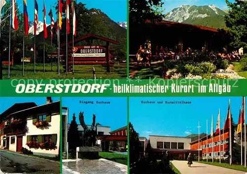 AK / Ansichtskarte Oberstdorf Kurhaus Kurmittelhaus Kurpark mit Rubihorn Kurort Allgaeuer Alpen Kat. Oberstdorf