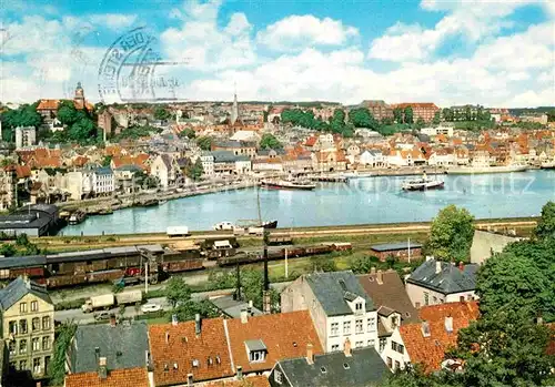 AK / Ansichtskarte Flensburg Blick auf Stadt und Hafen Kat. Flensburg