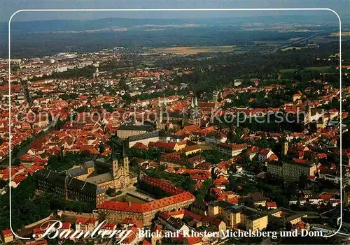 AK / Ansichtskarte Bamberg Blick auf Kloster Michelsberg und Dom Fliegeraufnahme Kat. Bamberg